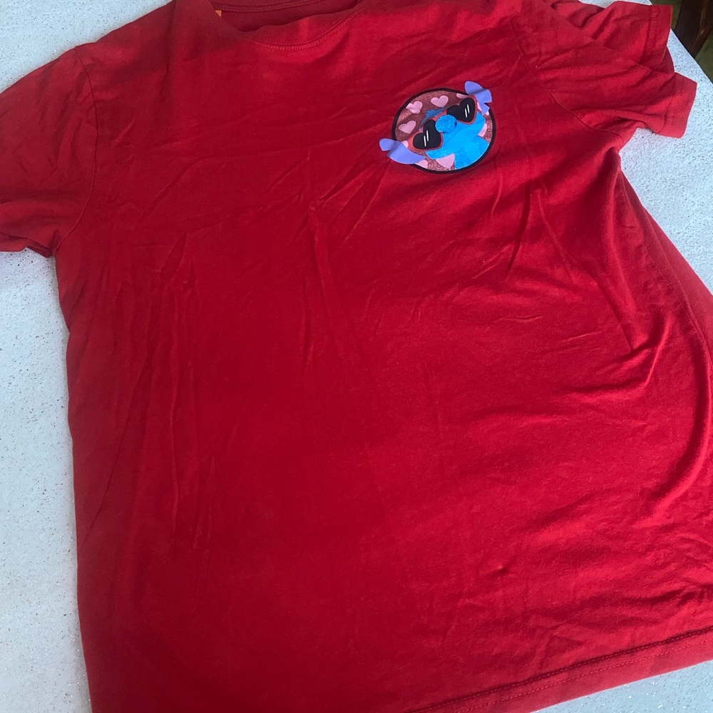 Vibrant Red Cotton Blend Top